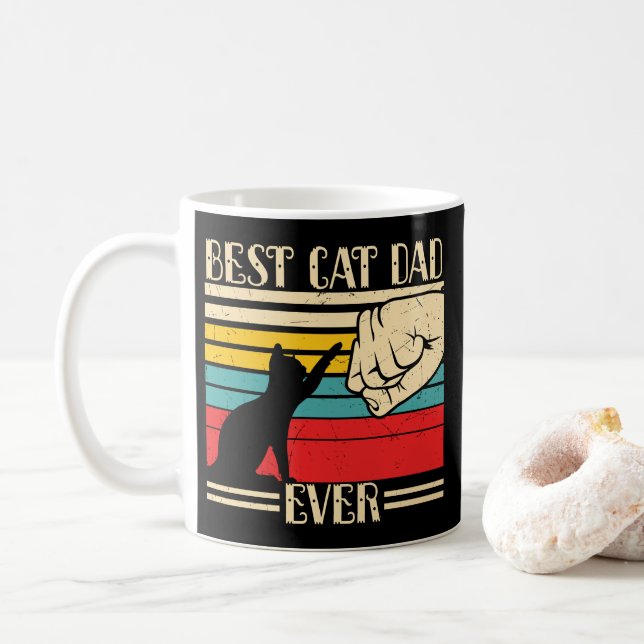 Meilleur Chat Papa Jamais Café Mug (Avec donut)