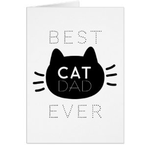 Meilleur Chat Papa Jamais Chat Noir Visage Carte F