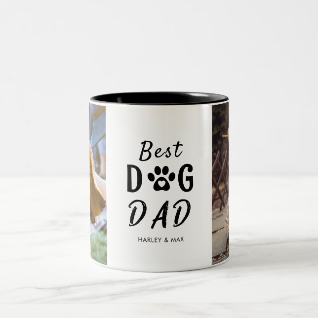 Meilleur Chien Papa Dons Une Mug À Café À Deux Ton (Centre)