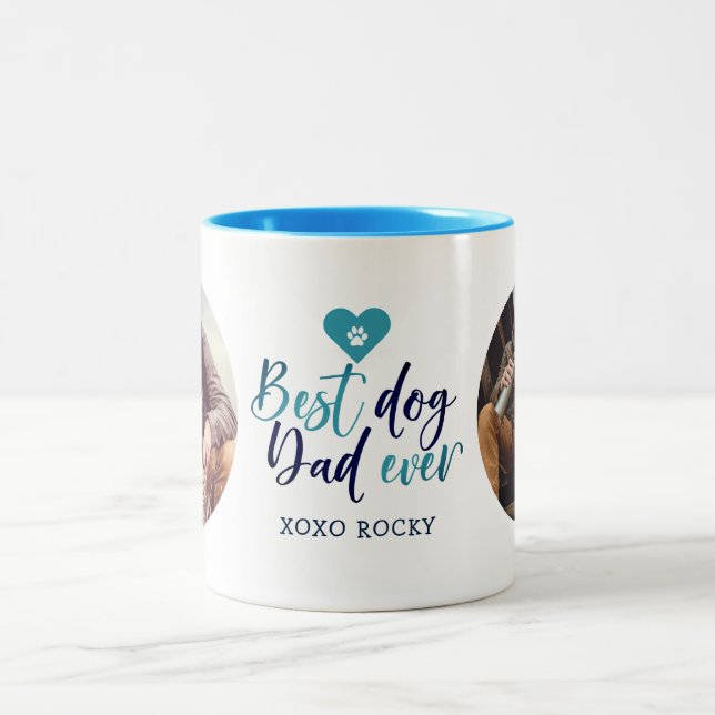 Meilleur Chien Papa Jamais 2 Photo Mug (Centre)