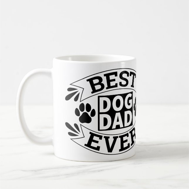 Meilleur chien personnalisé Papa Mug avec photo (Gauche)