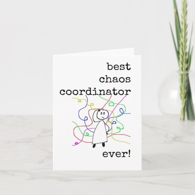 Meilleur Coordinateur Chaos, Carte d'appréciation  (Devant)