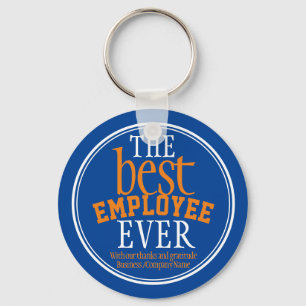 Meilleur employé Typographie Bleu Porte-clés