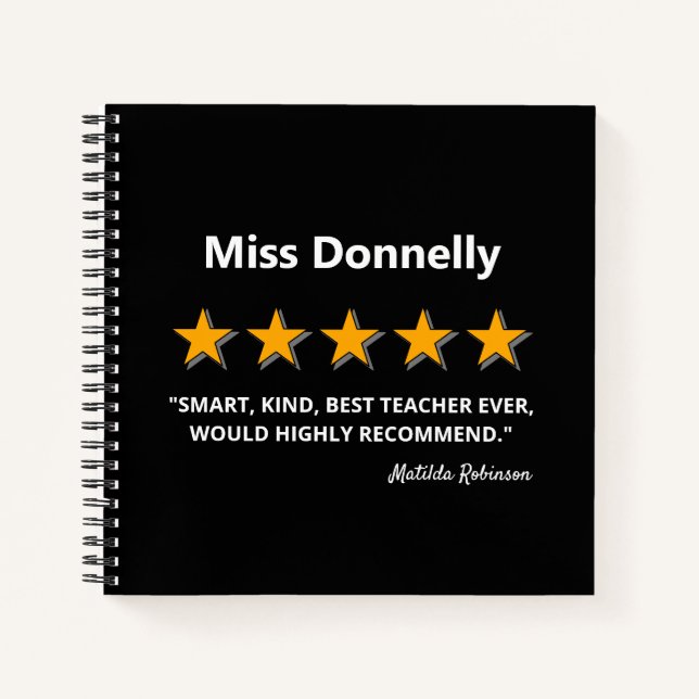 Meilleur enseignant | Carnet cadeau de fin d'année (Devant)