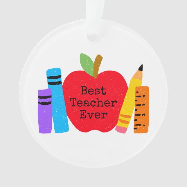 Meilleur Enseignant Ever School Apple Books Pencil (devant)
