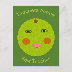 Meilleur enseignant Happy Apple Carte postale pers