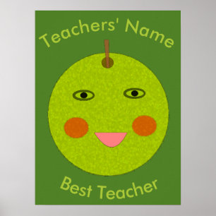 Meilleur enseignant Happy Apple Poster