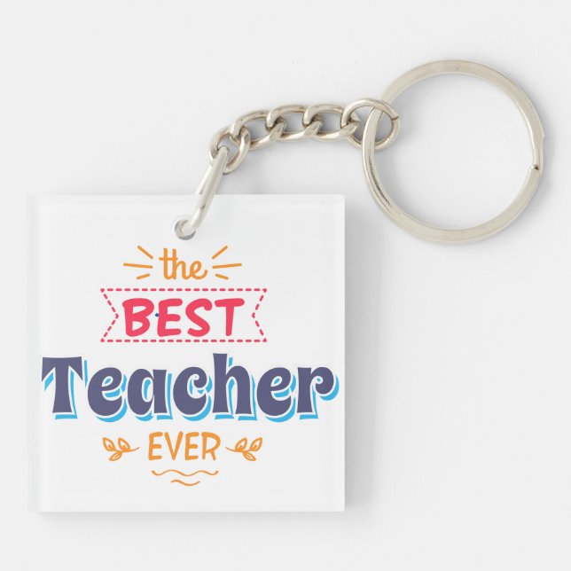 Meilleur enseignant jamais cadeau Porte - clé acry (Dos)