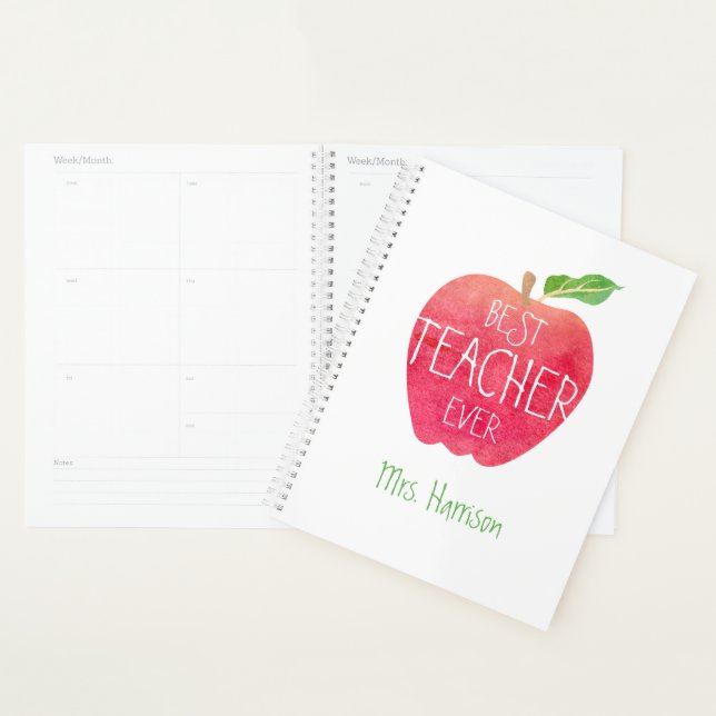 Meilleur enseignant jamais personnalisé Aquarelle  (Devant avec enveloppe)