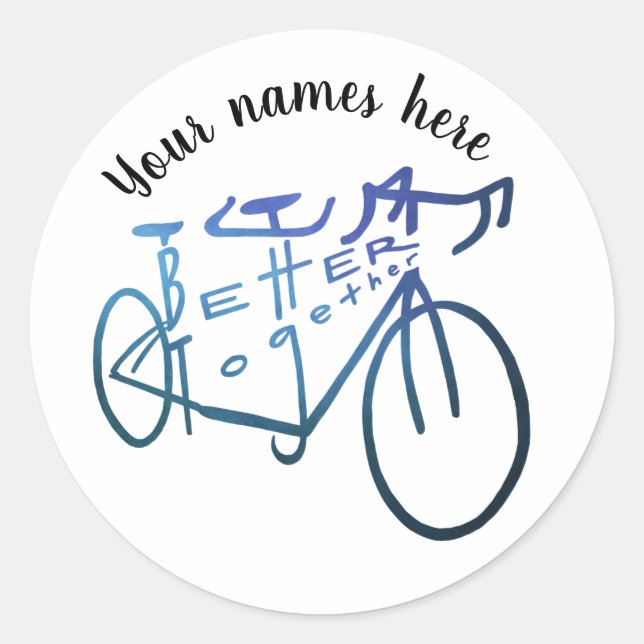 Meilleur ensemble bleu tandem autocollant vélo (Devant)
