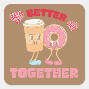 Meilleur Ensemble Sticker Valentine Donut & Coffee