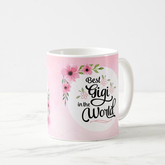Meilleur Gigi dans la tasse de fleur du monde (Devant droit)