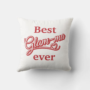 Meilleur Glamma jamais photo rouge/blanc Coussin