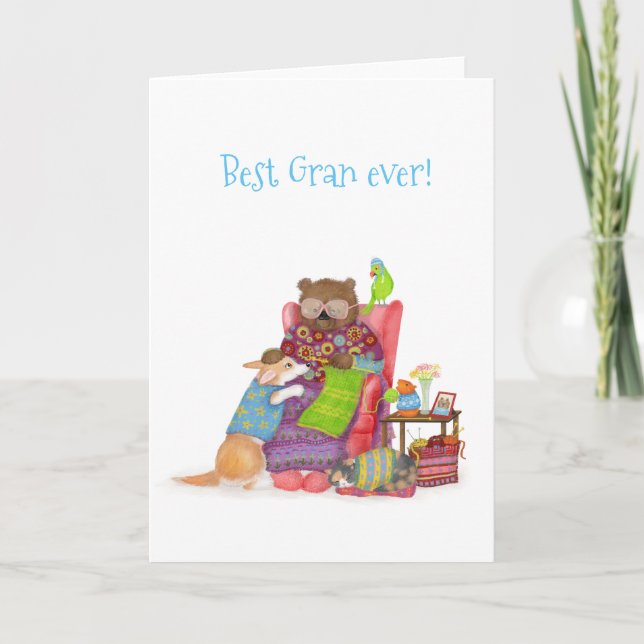 Meilleur Gran jamais carte avec ours mignons et co (Devant)