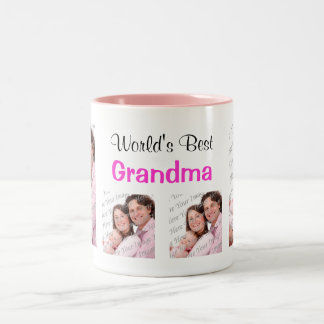 Meilleur grand-mère Photo Mug Pink