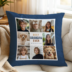 Meilleur Grand-Père 8 Photos Coussin Décoratif