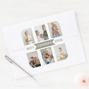 Meilleur Grand-Père   Autocollant Photos Personnal