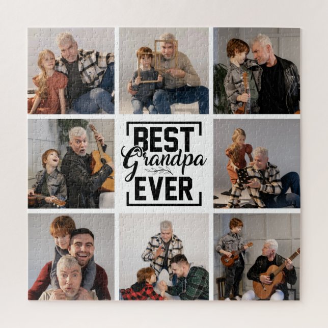 Meilleur grand-père Ever 8 Photo Collage Puzzle Ji (Vertical)