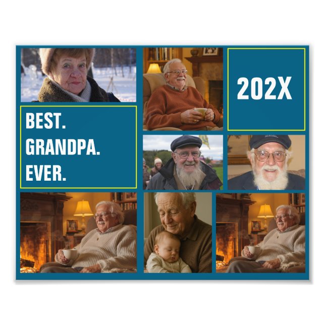 Meilleur grand-père jamais photo Collage et texte  (Devant)