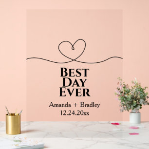 Meilleur Jour Jamais Coeur Minimaliste Mariage Dat