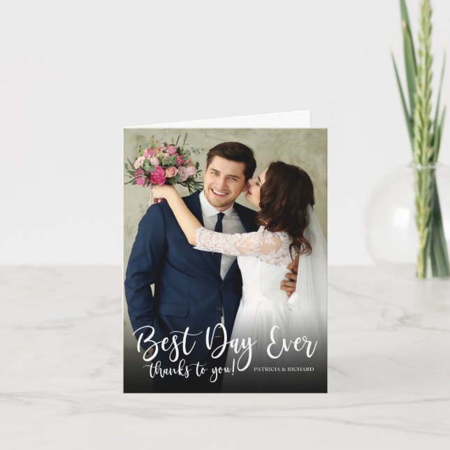 Meilleur Jour Jamais Élégant Mariage Merci Photo (Devant)