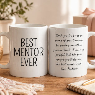 Meilleur Mentor Mug Personnalisé avec un Cœur Reco