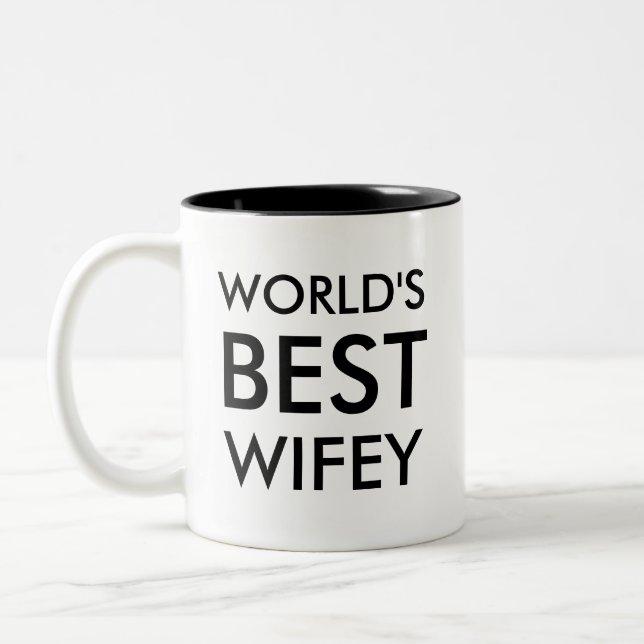 Meilleur Mug Wifey au monde | Cadeau de la Saint V (Gauche)