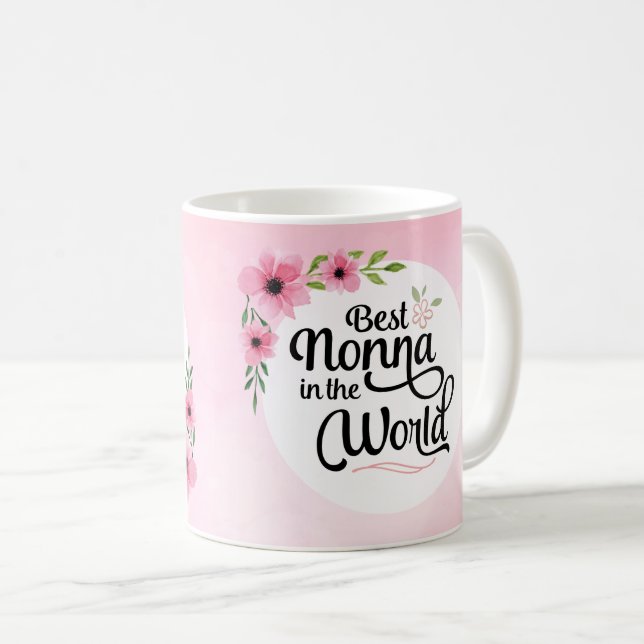 Meilleur Nonna dans la tasse de fleur du monde (Devant droit)