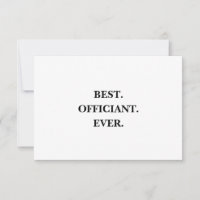 Meilleur officiant jamais Carte de remerciement - 