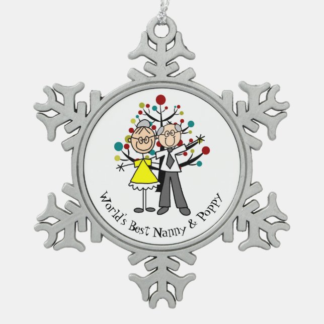 Meilleur ornement de nounou et de pavot à neige (Devant)