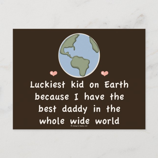 Meilleur Papa Au Monde Cartes Postales Pour Enfant (Devant)