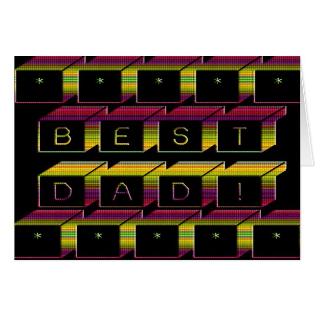 Meilleur papa bloque le texte Brown et jaune (Devant horizontal)