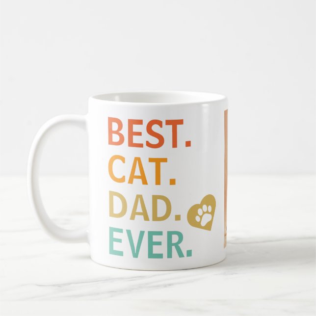 Meilleur papa chat du monde Mug à café photo perso (Gauche)