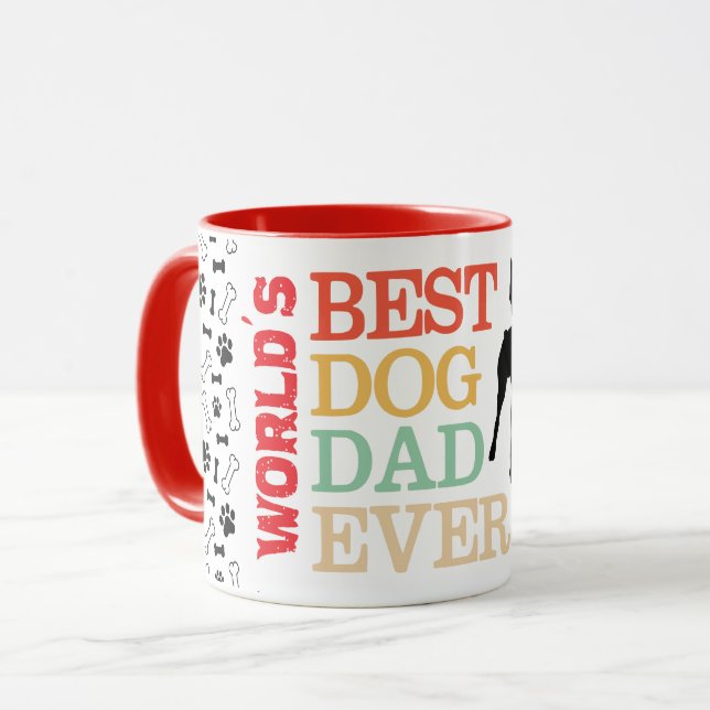 Meilleur papa de chien du monde jamais de café Mug (Devant gauche)