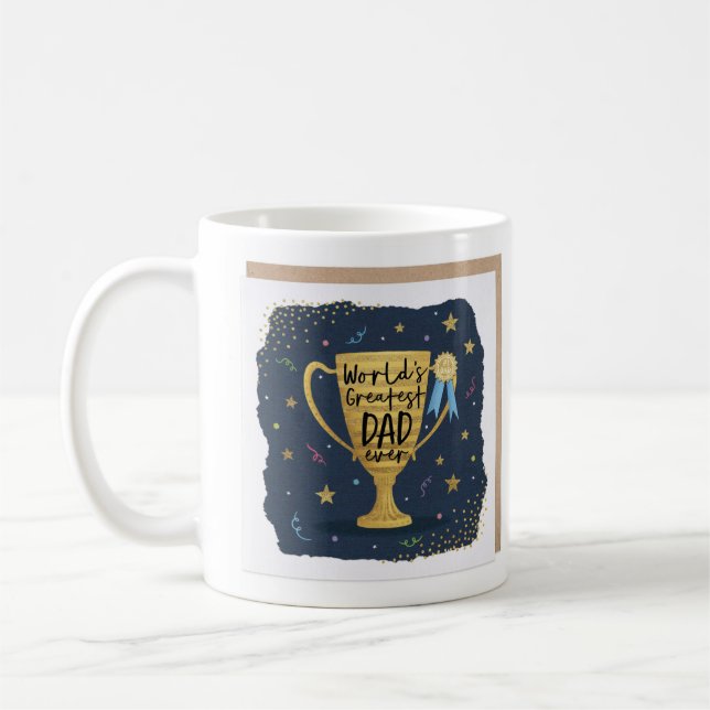 Meilleur papa du monde Customisé café Mug (Gauche)
