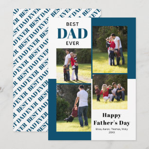 Meilleur papa Ever quatre photos Carte Fête des pè