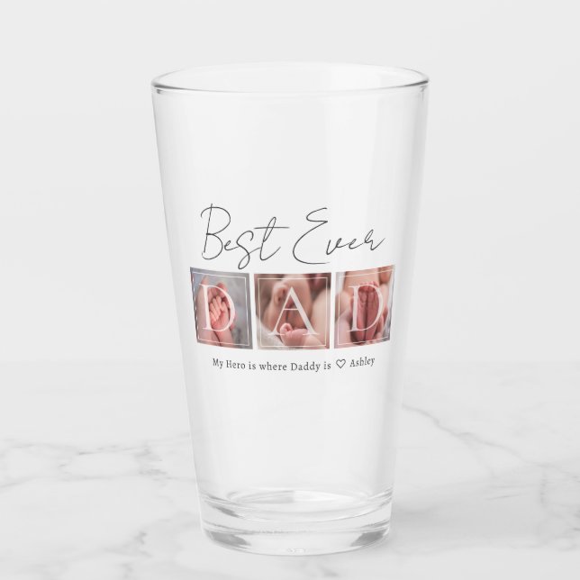 Meilleur Papa Garder Un Verre Multiphoto (Devant)