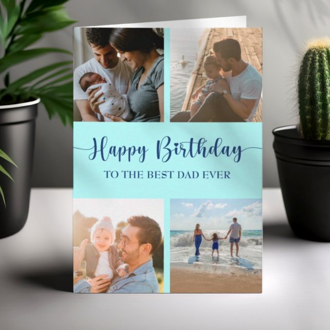 Meilleur papa Jamais Anniversaire Carte Photo Coll (Créateur téléchargé)