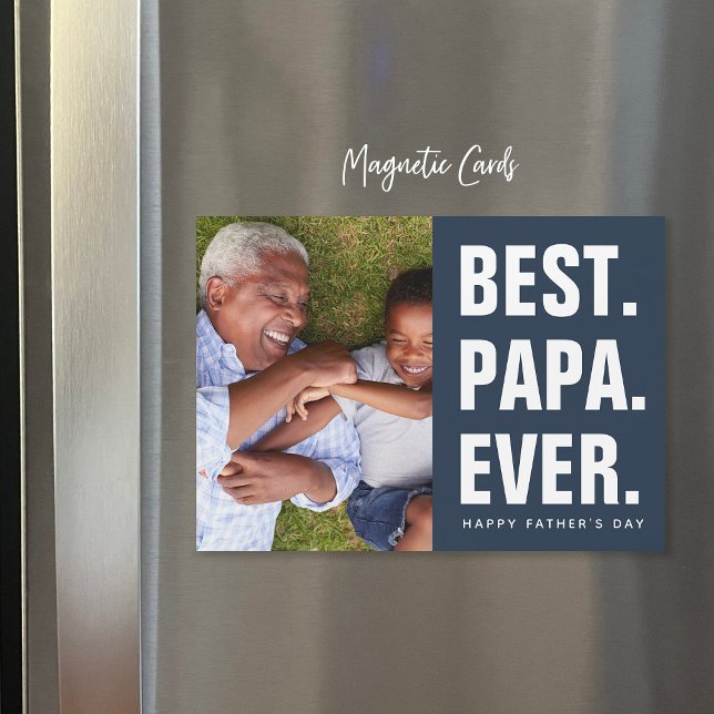 Meilleur. Papa. Jamais. Carte photo magnétique fêt (Créateur téléchargé)
