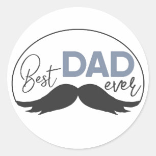 Meilleur papa jamais moustache Sticker rond