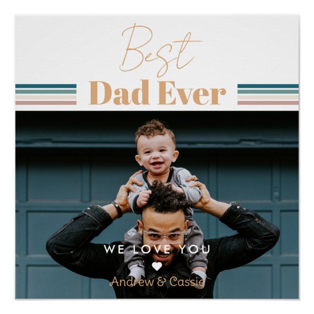 Meilleur papa jamais Nous t'aimons Glossy Poster (Devant)