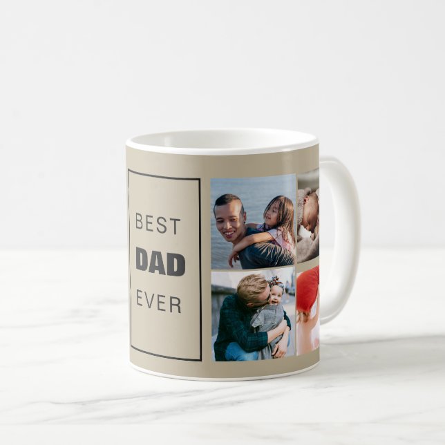 Meilleur Papa Jamais Photo Personnalisée Café Mug  (Devant droit)