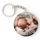 Meilleur papa jamais Porte - clé photo personnalis