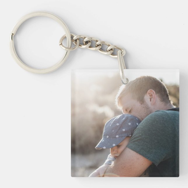 Meilleur papa jamais Porte - clé photo personnalis (Devant)