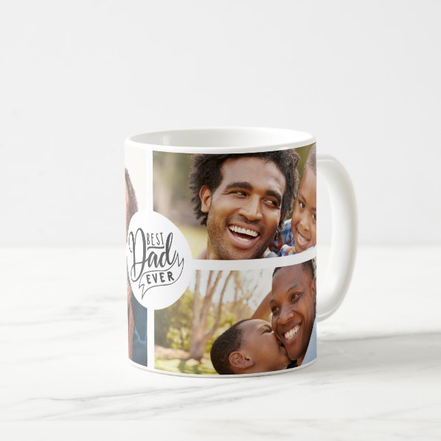 Meilleur Papa Jamais Quatre Photo Café Mug (Devant droit)