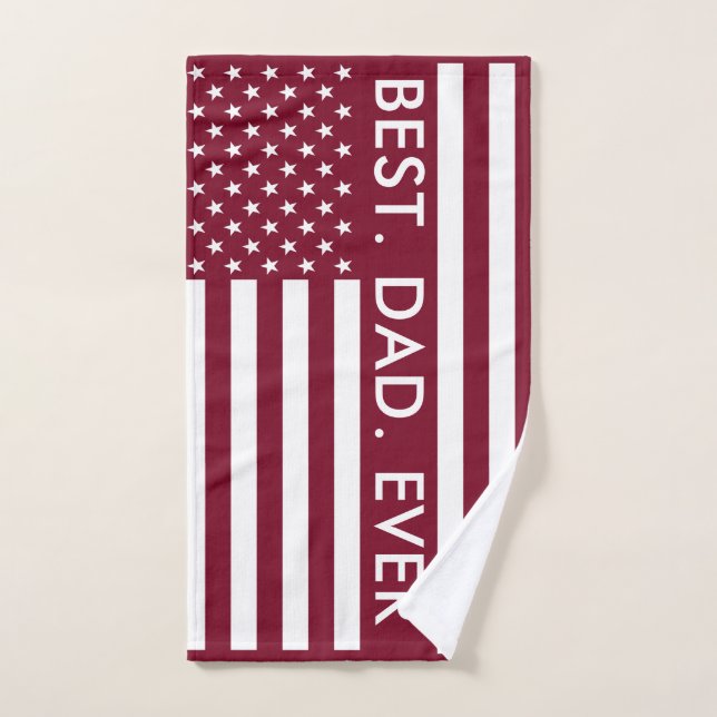 Meilleur papa jamais USA Drapeau personnalisé (Serviette à main)