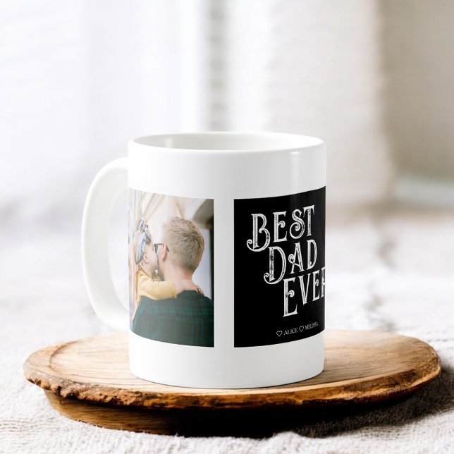 Meilleur papa Jamais Vintage Photo Café Mug (Créateur téléchargé)