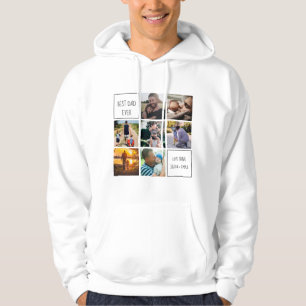 Meilleur papa photo collage et texte blanc sweat -