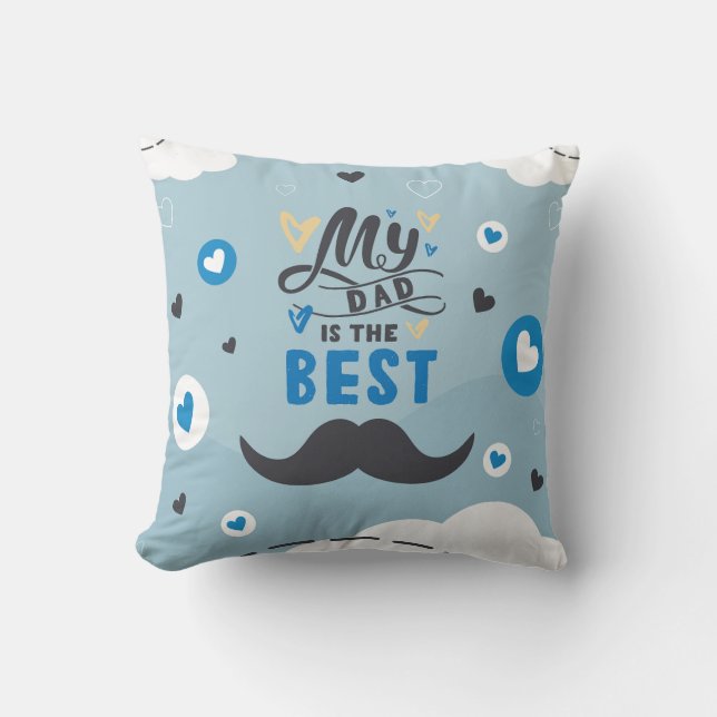 Meilleur papa Sky Blue Coussin extérieur (Recto)