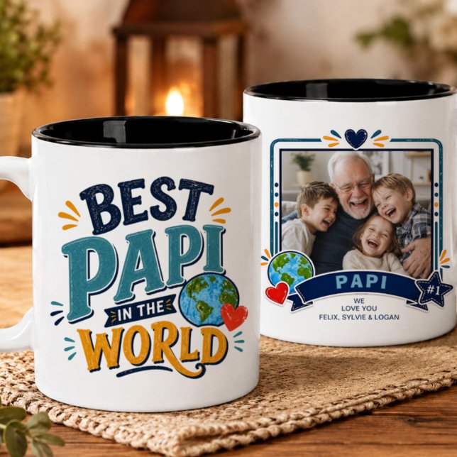 Meilleur Papi du Monde Mug Photo (Créateur téléchargé)